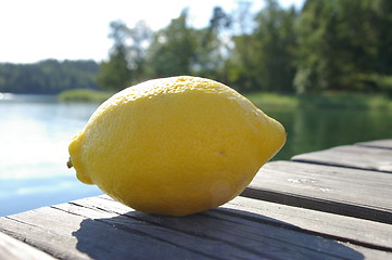 Image showing Lemon and water