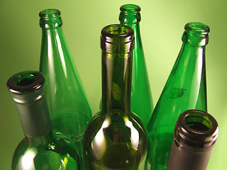 Image showing Green bottles