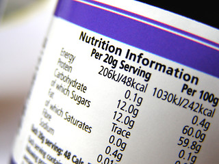 Image showing Nutrition label