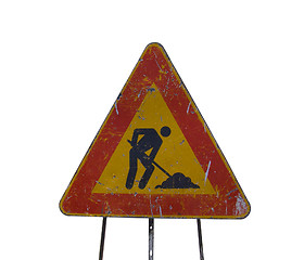 Image showing Road work sign