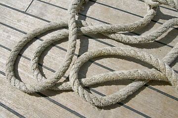 Image showing Ropes on a deck