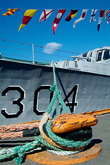 Image showing Signal flags on a navy ship