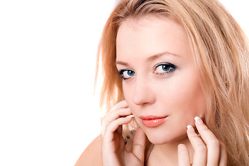 Image showing Closeup portrait of a lovely young blonde