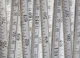 Image showing Old folding carpenter's ruler