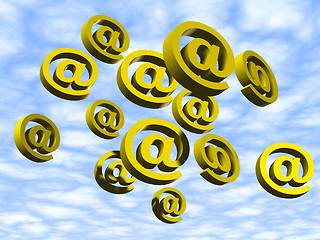 Image showing Flying e mail signs