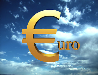 Image showing Euro in the sky