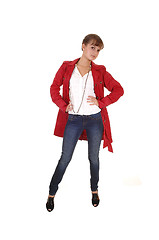 Image showing Girl in red coat.