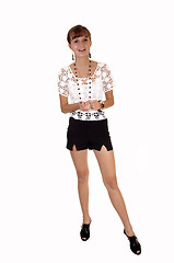 Image showing Girl in shorts and blouse.