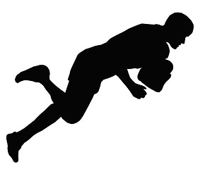 Image showing Sport Silhouette - Rugby Dive for Try Line