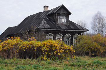 Image showing Russian Village House in the Fall