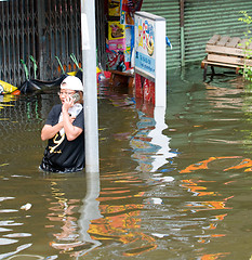 Image showing Monsoon flooding in Bangkok, October 2011