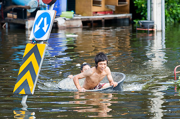 Image showing Monsoon flooding in Bangkok, October 2011