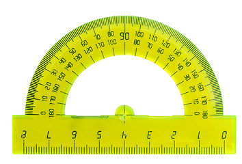 Image showing yellow protractor