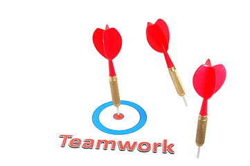 Image showing teamwork concept with dart arrow