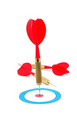 Image showing Dart arrow hit the target