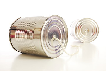 Image showing tin or can telephone