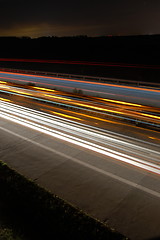 Image showing highway at night with traffic