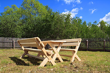 Image showing garden furniture on green glade