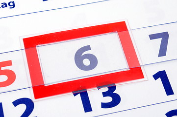 Image showing 6 calendar day