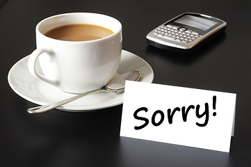 Image showing sorry