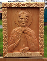 Image showing wooden icon in street gallery