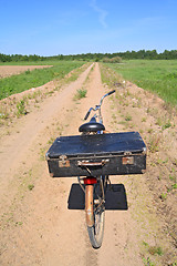 Image showing old bicycle on rural road