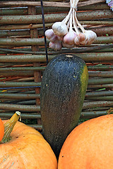 Image showing vegetable set near old fence