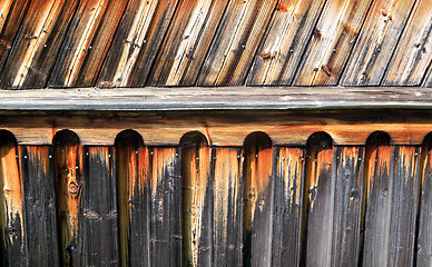 Image showing wooden wall in rural house