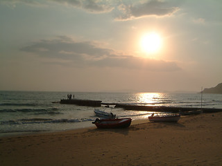 Image showing Corfu beach Sunset