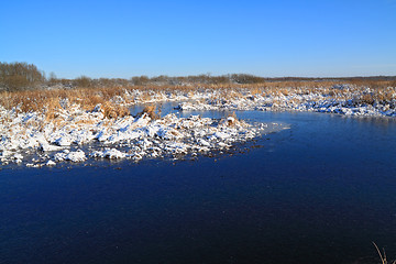 Image showing autumn ice on small river 