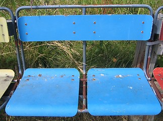 Image showing Old arena bench