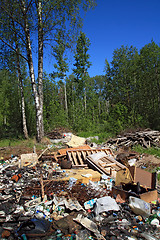 Image showing garbage pit in wood