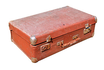 Image showing old valise on white background