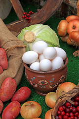 Image showing varied food-stuffs on rural market