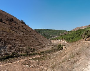 Image showing Hiking track between Mediterranean hills 