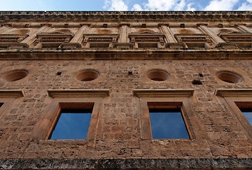 Image showing Wall of Palace of Carlos V in Granada, spain