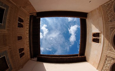 Image showing Sky above the courtyard of Alhambra palace in Granada, Spain