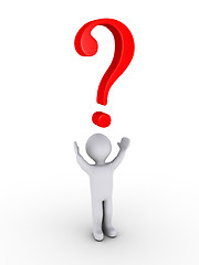 Image showing Man asking why with question mark