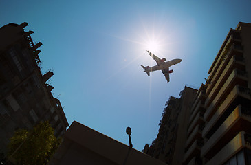 Image showing Aircraft landing at Lisbon airport