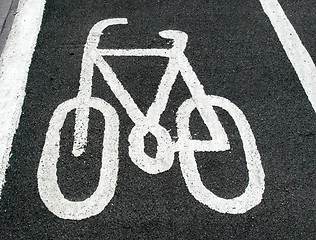 Image showing Bike lane sign