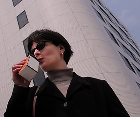 Image showing Woman drinking juice