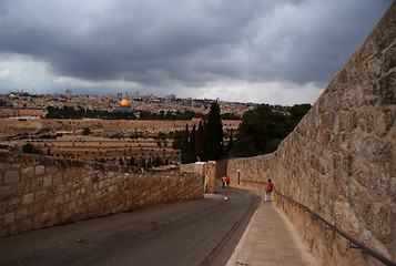 Image showing Old jewish cemetry in olive mount