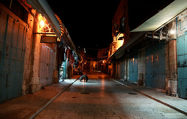 Image showing Night streets in jerusalem