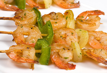 Image showing Prawn kebabs