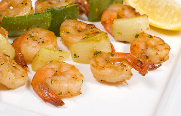 Image showing Prawn kebabs