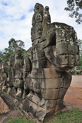 Image showing Statues near Ankor Thom gate