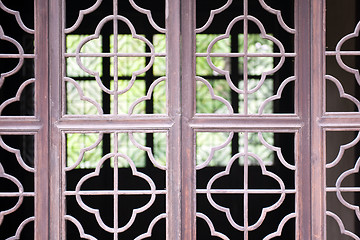 Image showing Chinese wooden window