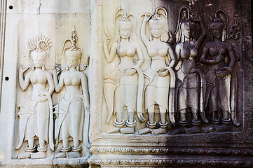 Image showing Cambodia - Angkor wat temple sculpture
