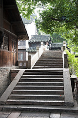 Image showing Chinese old stone bridge in Wuzhen village