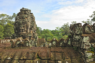 Image showing Bayon temple, Angkor,  Cambodia